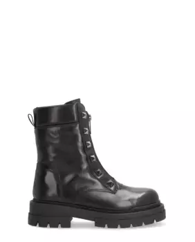 Женские ботинки из телячьей кожи с нескользящей подошвой и застежкой-молнией Alpe, черный