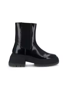 Женские ботинки из водонепроницаемой лакированной кожи No Name, черный
