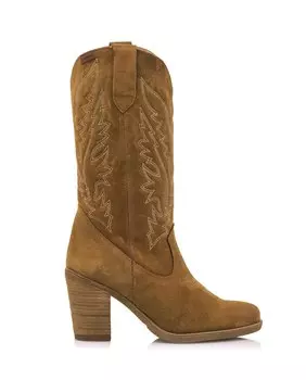 Женские ботинки из замши с прошивкой Mustang, коричневый