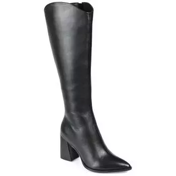 Женские ботинки Journee Signature Extra Wide Calf из натуральной кожи Tru Comfort Foam Laila, черный