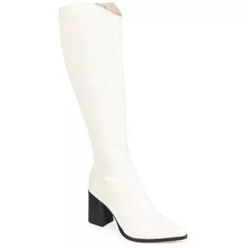 Женские ботинки Journee Signature Extra Wide Calf из натуральной кожи Tru Comfort Foam Laila, кремовый