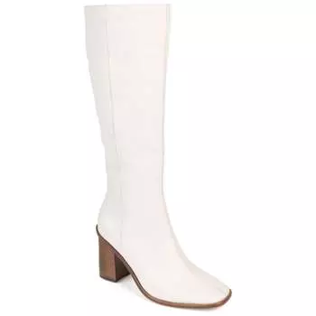 Женские ботинки Journee Signature Wide Calf из натуральной кожи Tru Comfort Foam Tamori, цвет bone