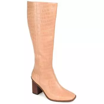 Женские ботинки Journee Signature Wide Calf из натуральной кожи Tru Comfort Foam Tamori, цвет tan