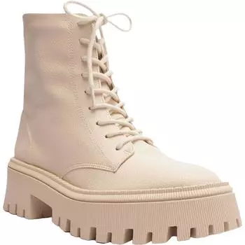 Женские ботинки MAYA на шнуровке с рифленой подошвой и ботинками в стиле армейской войны Arezzo, бежевый