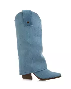 Женские ботинки на каблуке и платформе Mustang, синий