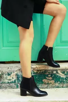 Женские ботинки на каблуке TRENDBU, черный