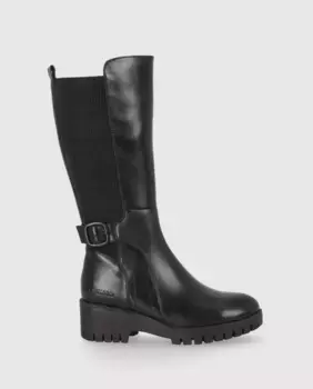Женские ботинки на плоской подошве с высоким голенищем и застежкой-молнией Chika10, черный