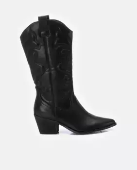 Женские ботинки на высоком каблуке с боковой молнией в ковбойском стиле Refresh, черный