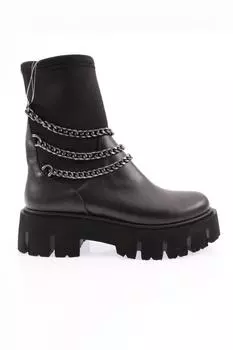 Женские ботинки с аксессуарами на толстой цепочке DGN, черный