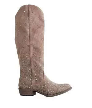 Женские ботинки с кристаллами, серо-коричневый цвет Very G