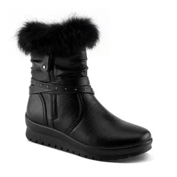 Женские ботинки с напуском Flexus by Spring Step Yamina с верхом из искусственного меха, черный