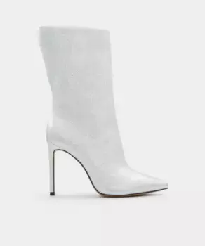 Женские ботинки серебристого цвета с острым носком Aldo, серебряный