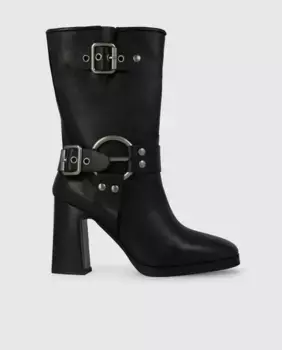 Женские ботинки среднего размера на кожаном каблуке Lodi, черный