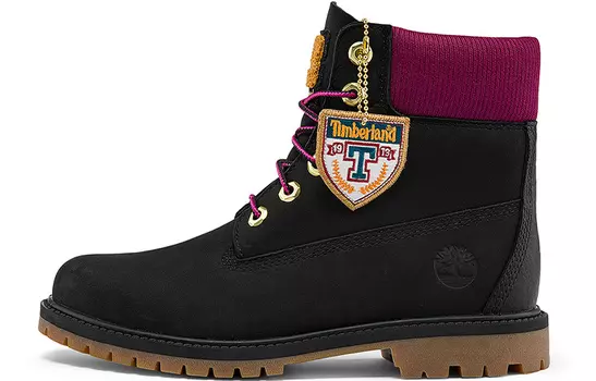 Ботинки Timberland Heritage 6 Inch Waterproof Boots 'Black Nubuck With Pink' Women's