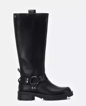 Женские ботинки в байкерском стиле на плоской подошве с застежкой-молнией Xti, черный