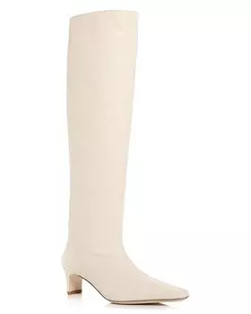 Женские ботинки Wally на среднем каблуке STAUD, цвет Ivory/Cream