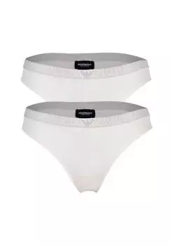 Женские бразильские трусы, 2 шт. – ЛОГОТИП ESSENTIAL STUDS, трусы EMPORIO ARMANI, кремовый