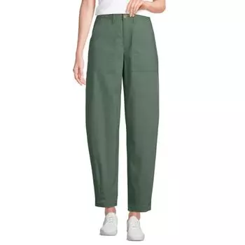 Женские брюки-бочонки с высокой посадкой и щиколоткой Lands' End, цвет lily pad green