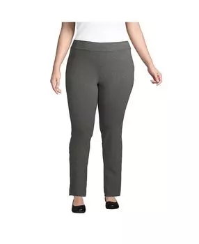 Женские брюки больших размеров со средней посадкой и эластичной резинкой на талии Lands' End