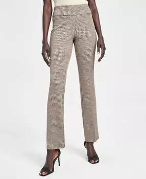Женские брюки bootcut без застежек с узором шеврон Anne Klein, мульти