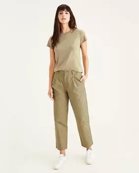 Женские брюки-чиносы с завышенной талией и вытачками Dockers, бежевый