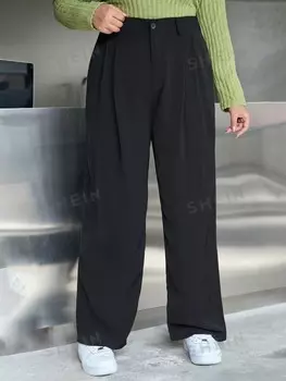 Женские брюки Dazy Plus, прямые, универсальные, свободные Dazy, черный