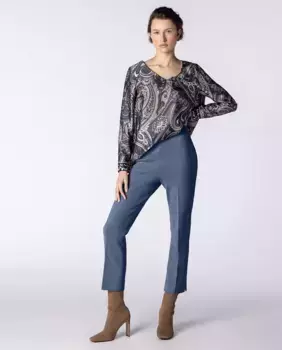 Женские брюки длиной до щиколотки с разрезами Naulover, синий