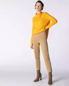 Женские брюки длиной до щиколотки с разрезами Naulover, бежевый