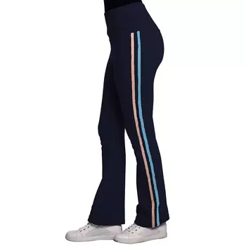 Женские брюки для йоги Sweet Vibes с расклешенными штанинами в рубчик и высокой талией в полоску для йоги Poetic Justice, темно-синий
