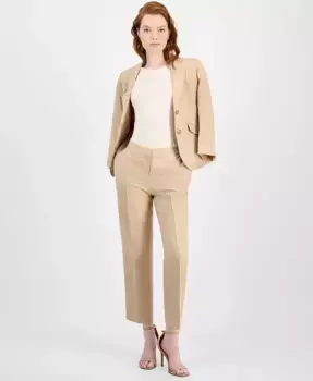 Женские брюки до щиколотки с боковыми разрезами и средней посадкой Kasper, коричневый/бежевый