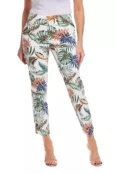 Женские брюки до щиколотки с разрезом «лепесток» в тропическом стиле up!, цвет tropical