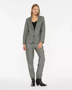 Женские брюки-джоггеры из жаккарда с карманами-карго System Action, черный