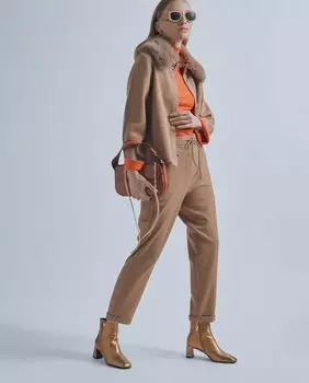 Женские брюки-джоггеры с кулиской на талии и однотонным принтом Lola Casademunt, коричневый