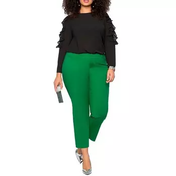 Женские брюки Eloquii размера плюс, миниатюрная Kady, двойная ткань ELOQUII, цвет Verdant Green