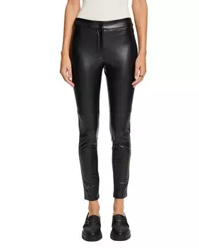 Женские брюки из эластичной кожи Esprit, черный