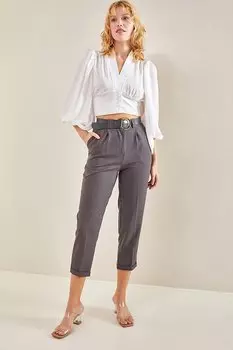 Женские брюки из двойной ткани с поясом спереди SHADE