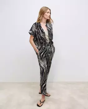 Женские брюки из поплина с принтом Woman El Corte Ingls, черный