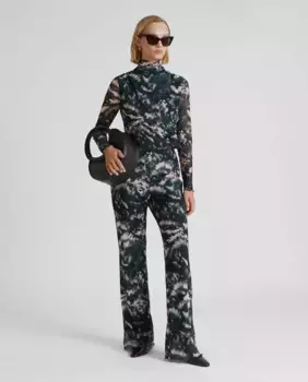 Женские брюки из тюля с принтом Simorra, зеленый