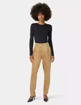 Женские брюки из вельвета с высокой посадкой и прямым кроем Hue, коричневый