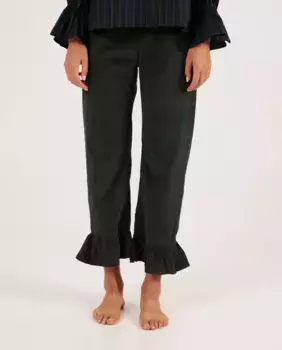 Женские брюки из вельветовой ткани с рюшами Bohodot, зеленый