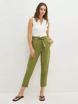 Женские брюки из вискозы с широкими карманами и эластичной резинкой на талии LCW Casual