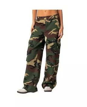 Женские брюки карго Carli с камуфляжным принтом Edikted, зеленый