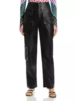 Женские брюки-карго из веганской кожи AFRM, черный