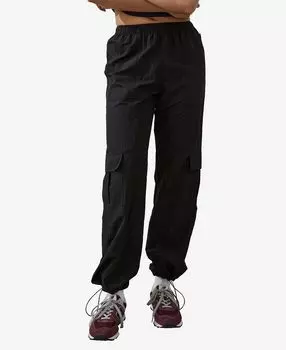 Женские брюки-карго с широкими штанинами и манжетами COTTON ON, черный