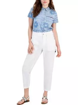 Женские брюки-карго с высокой посадкой Tommy Jeans, цвет bright white