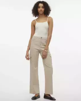 Женские брюки-карго с высокой талией Vero Moda, цвет Hielo