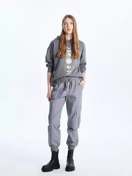 Женские брюки-карго стандартного кроя с эластичной резинкой на талии LCW Casual, светло-серый