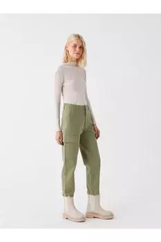 Женские брюки-карго узкого кроя из габардина LC Waikiki, хаки