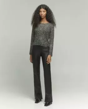 Женские брюки-клеш из искусственной кожи Tintoretto, черный