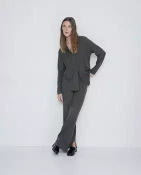 Женские брюки-клеш с эластичной резинкой на талии Yerse, цвет Kaki